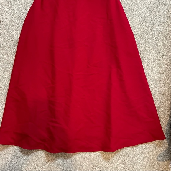 STUNNING MIDI RED DRESS SIZE XS - Picture 3 of 5